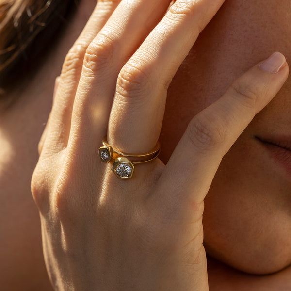 Solitaire pépite 0.1ct